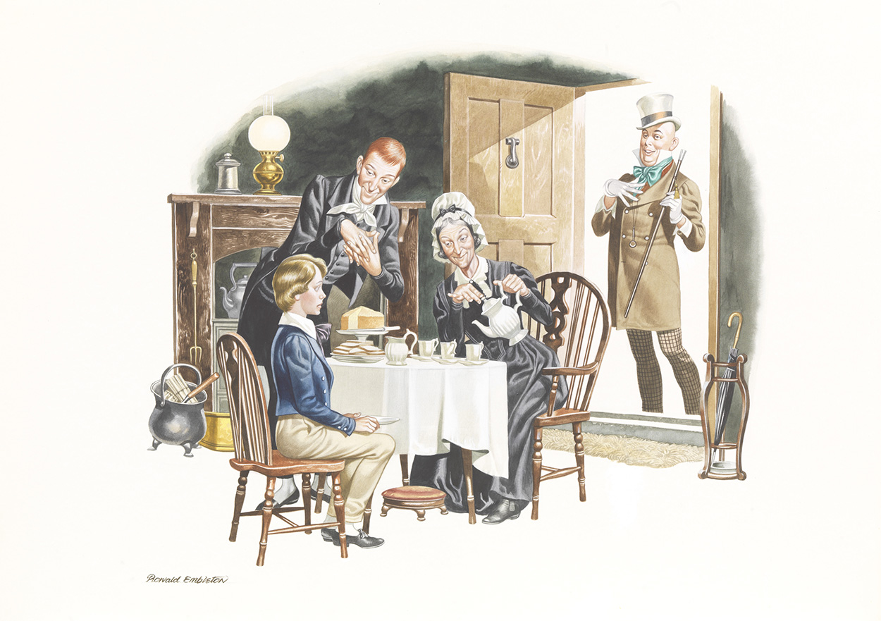 David Copperfield - Time for Tea (Original) (Signed) art by Charles Dickens (Ron Embleton) at The Illustration Art Gallery