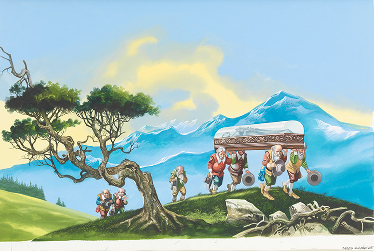 Snow White: The Seven Dwarfs Carry the Bier (Original) by Snow White (Ron Embleton) at The Illustration Art Gallery
