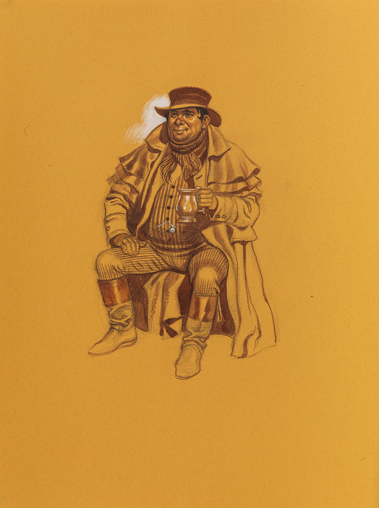 Pickwick Papers - Mr Pickwick Aglow (Original) art by Charles Dickens (Ron Embleton) at The Illustration Art Gallery