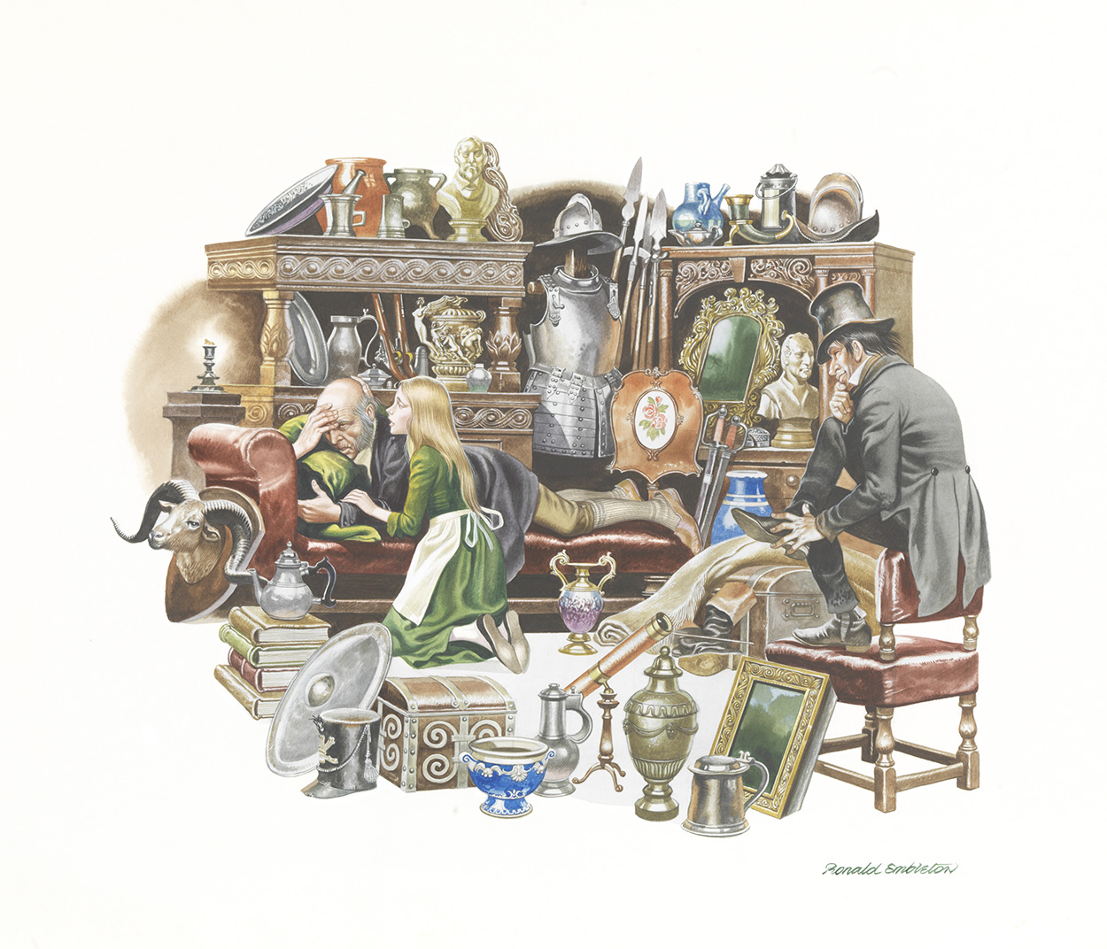 The Old Curiosity Shop (Original) (Signed) art by Charles Dickens (Ron Embleton) at The Illustration Art Gallery