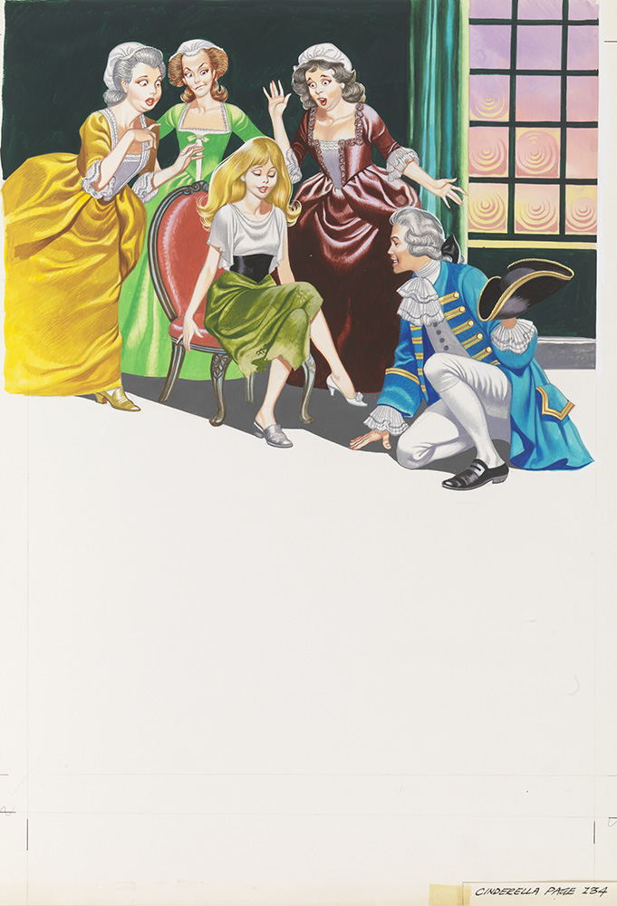 Cinderella Tries on the Glass Slipper (Original) art by Cinderella (Ron Embleton) at The Illustration Art Gallery