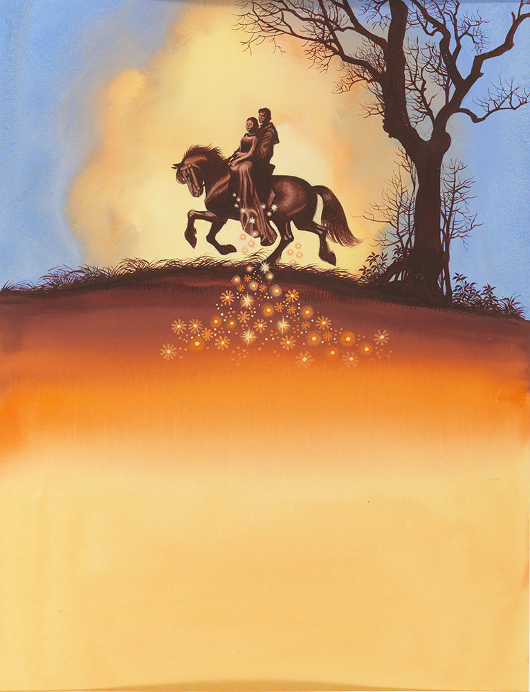 Horse with Two Riders - Sunset (Original) art by More Children's Stories (Ron Embleton) at The Illustration Art Gallery
