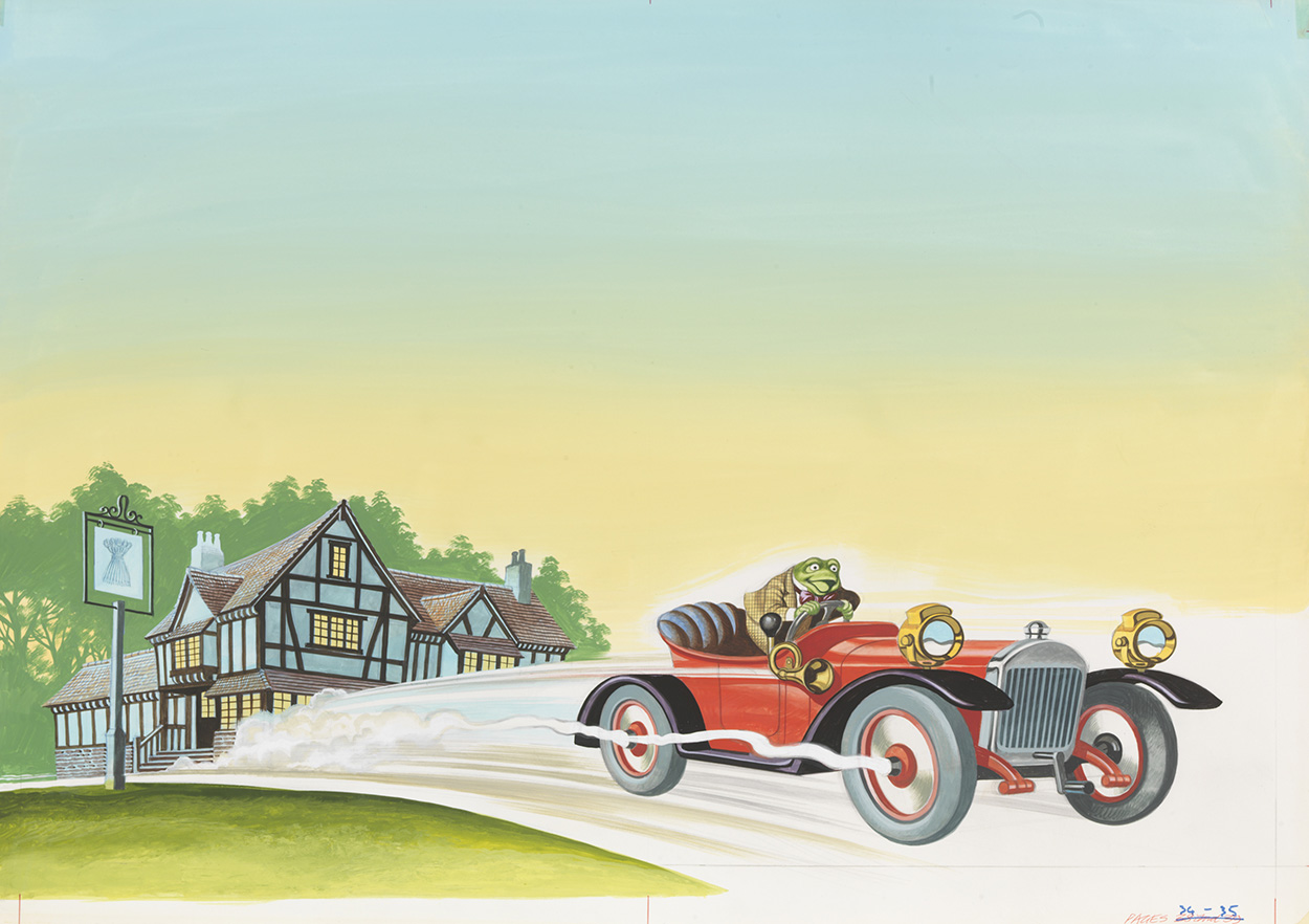 The Wind in the Willows - Toad in his Motorcar (Original) art by Wind in the Willows (Ron Embleton) at The Illustration Art Gallery