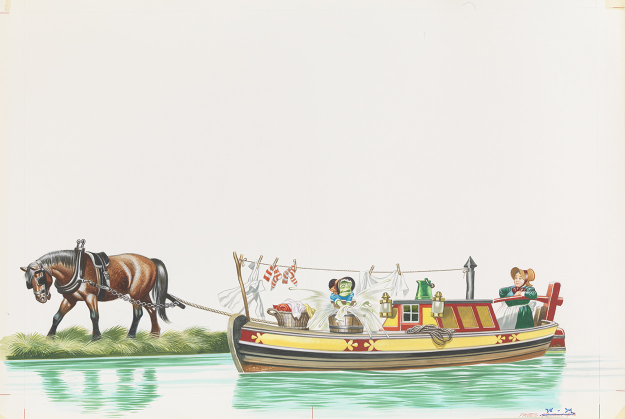 The Wind in the Willows - The River Barge (Original) art by Wind in the Willows (Ron Embleton) at The Illustration Art Gallery