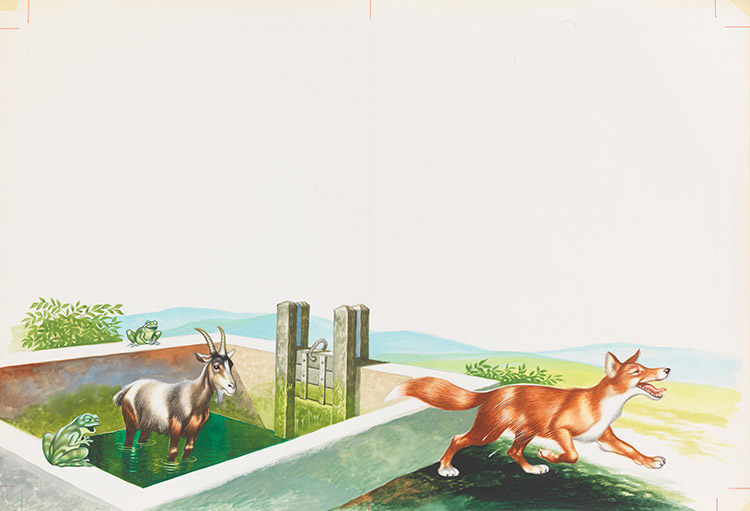 The Fox and the Goat (Original) by Aesop's Fables (Ron Embleton) at The Illustration Art Gallery