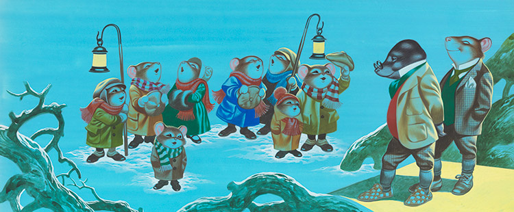 The Wind in the Willows - The Carol Singers (Original) by Wind in the Willows (Ron Embleton) at The Illustration Art Gallery