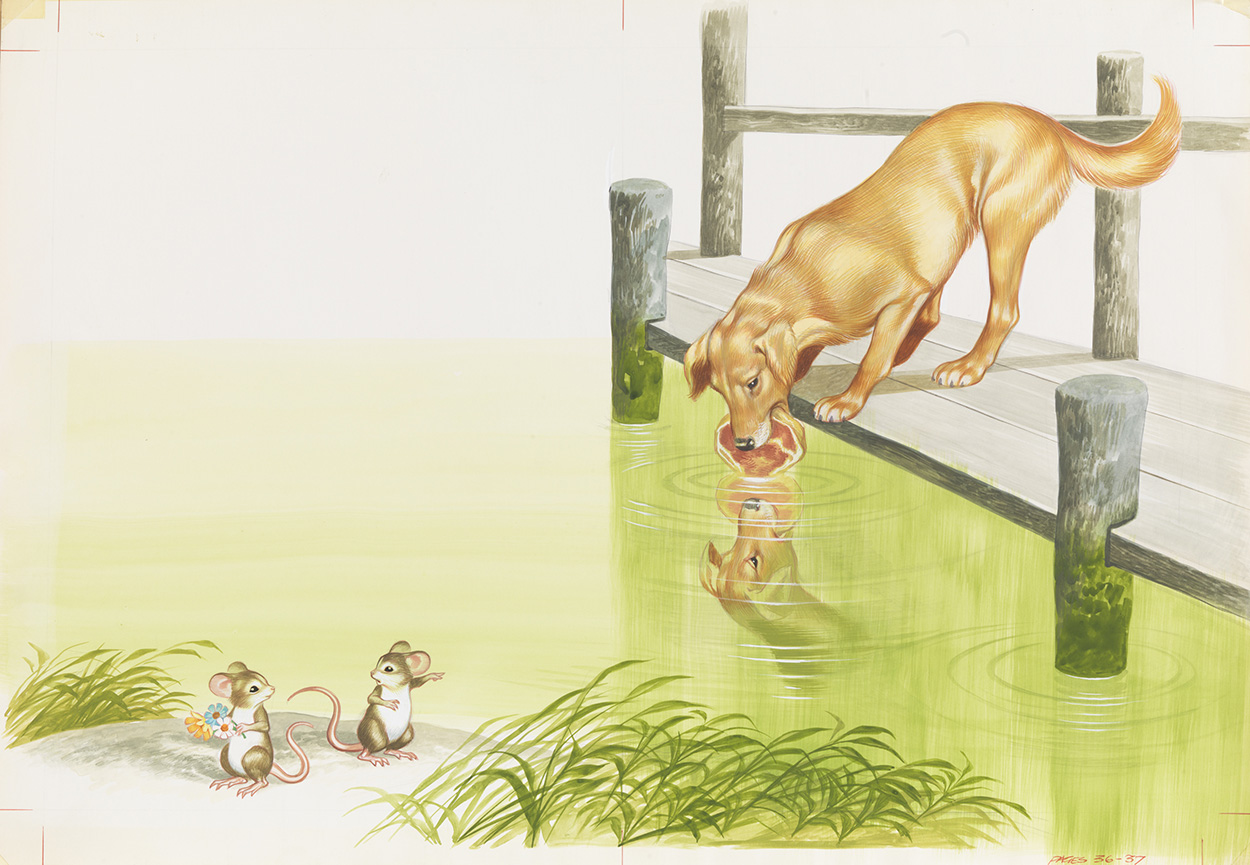 The Dog and the Meat (Original) art by Aesop's Fables (Ron Embleton) at The Illustration Art Gallery