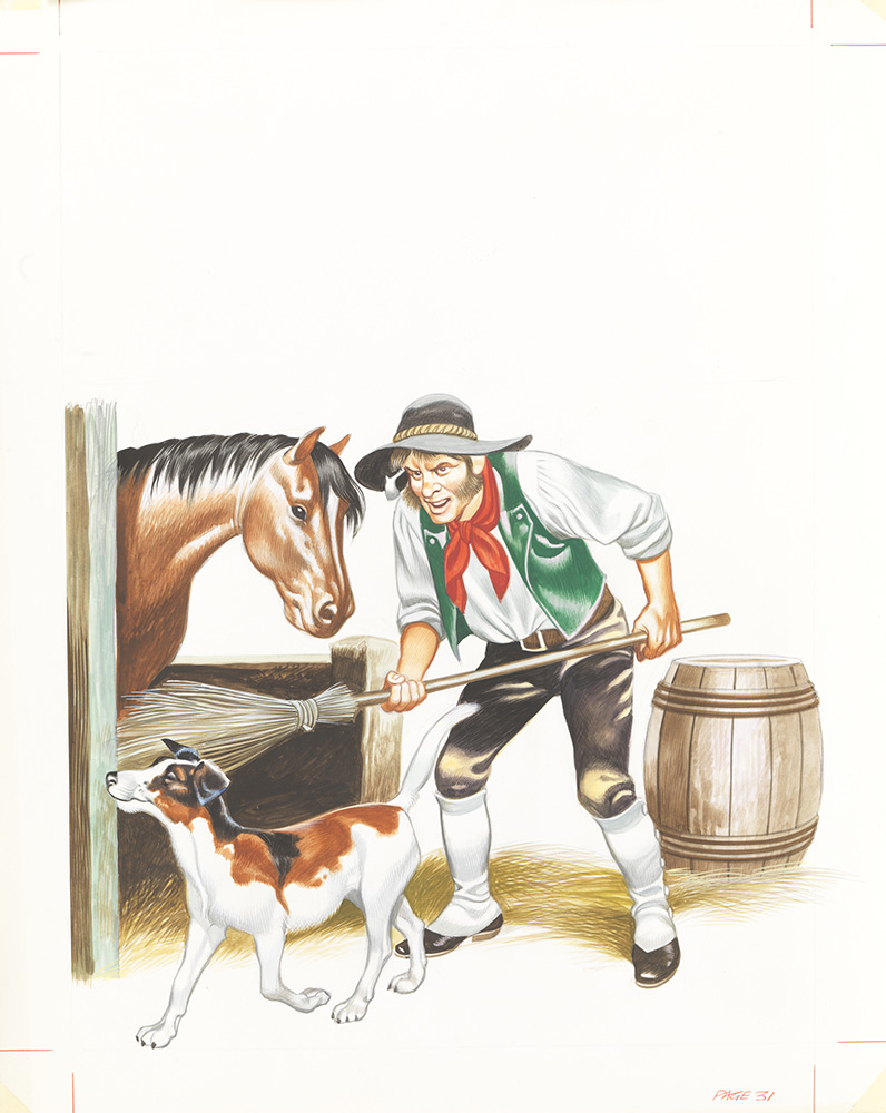 Aesop's Fables - Farmer, Horse and Dog (Original) art by Aesop's Fables (Ron Embleton) at The Illustration Art Gallery