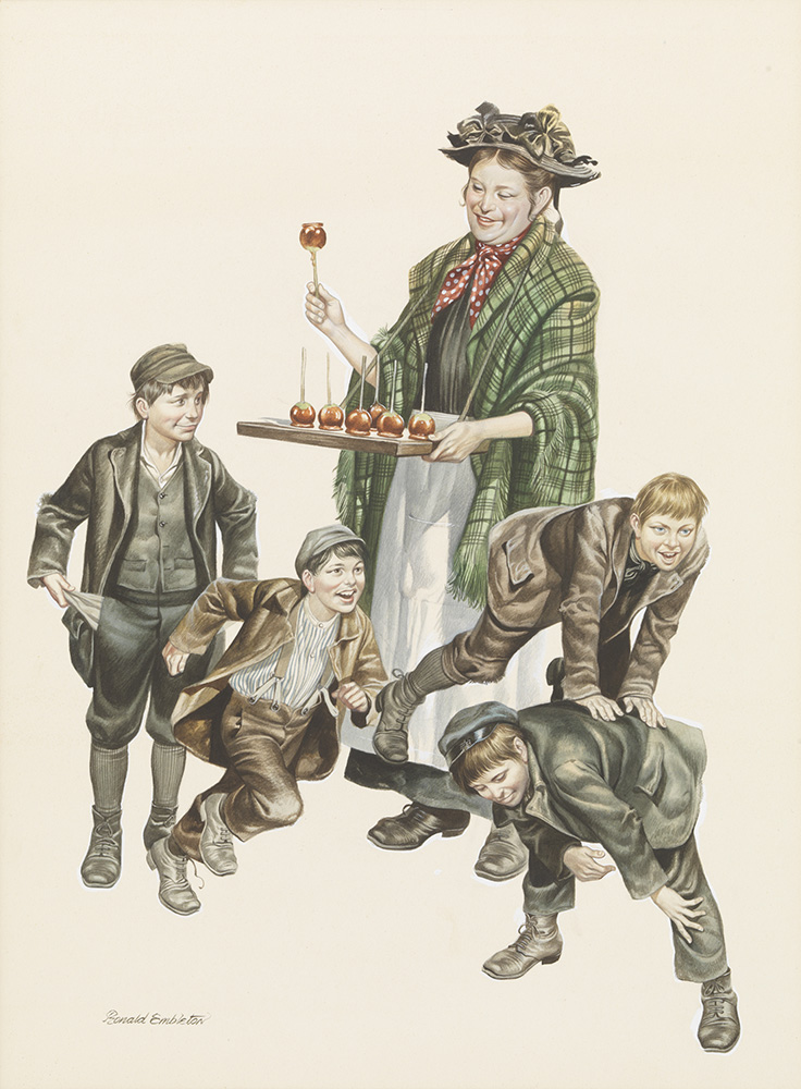 Toffee Apples (Original) (Signed) art by Victorian and Edwardian Britain (Ron Embleton) at The Illustration Art Gallery