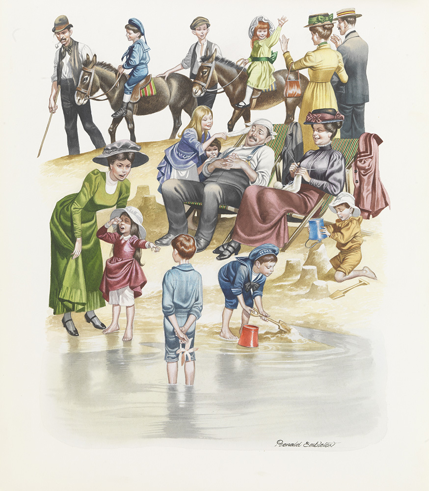 Day at the Seaside (Original) (Signed) art by Victorian and Edwardian Britain (Ron Embleton) at The Illustration Art Gallery