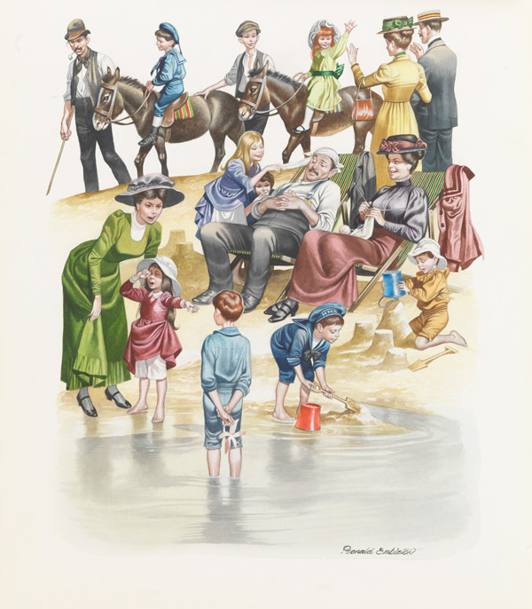Day at the Seaside (Original) (Signed) by Victorian and Edwardian Britain (Ron Embleton) at The Illustration Art Gallery