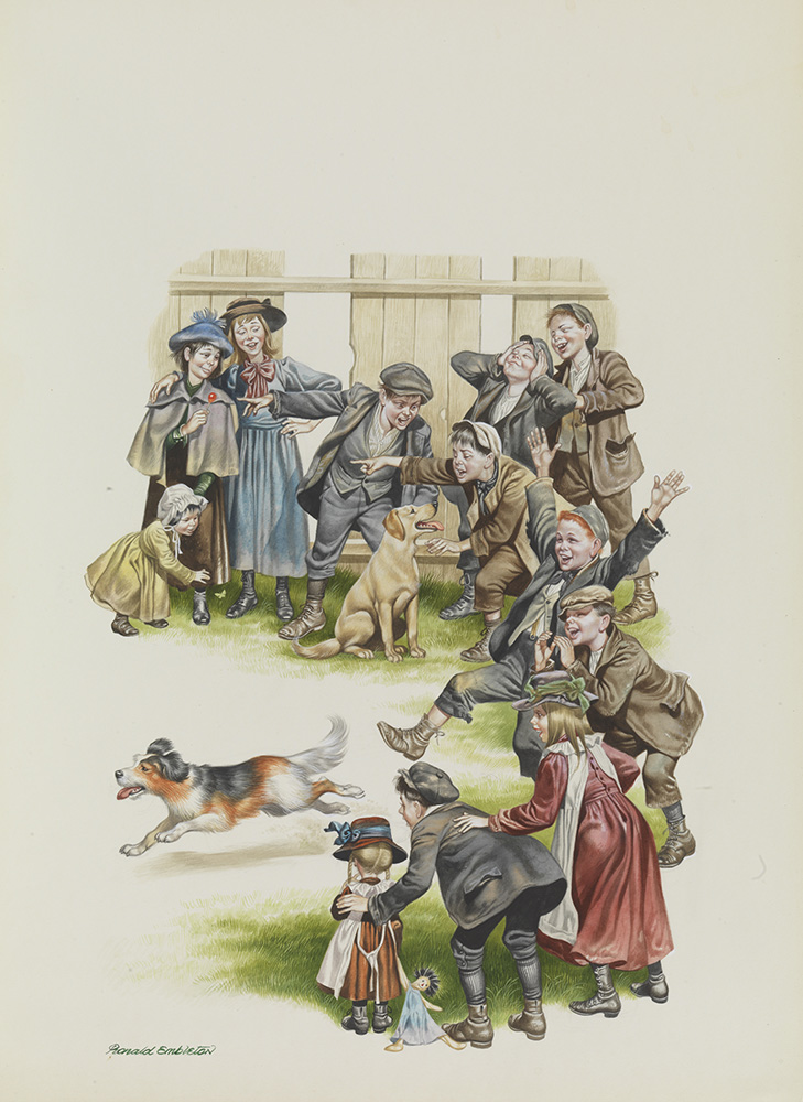 Dog Racing (Original) (Signed) art by Victorian and Edwardian Britain (Ron Embleton) at The Illustration Art Gallery