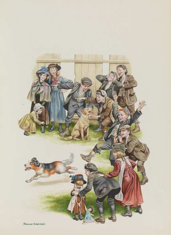 Dog Racing (Original) (Signed) by Victorian and Edwardian Britain (Ron Embleton) at The Illustration Art Gallery