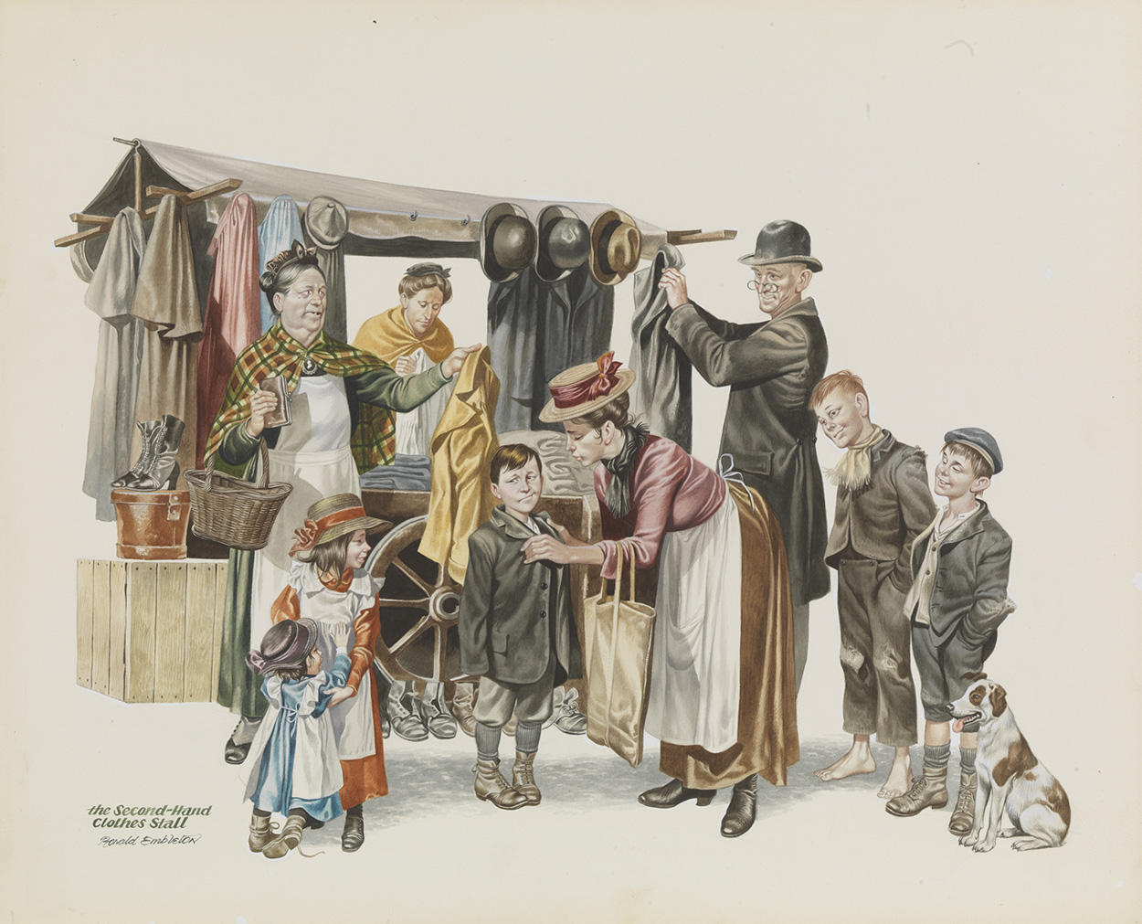 Second Hand Clothes Store (Original) (Signed) art by Victorian and Edwardian Britain (Ron Embleton) at The Illustration Art Gallery