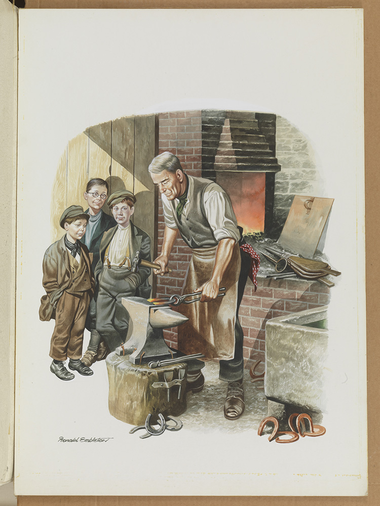 The Blacksmith (Original) (Signed) art by Victorian and Edwardian Britain (Ron Embleton) at The Illustration Art Gallery