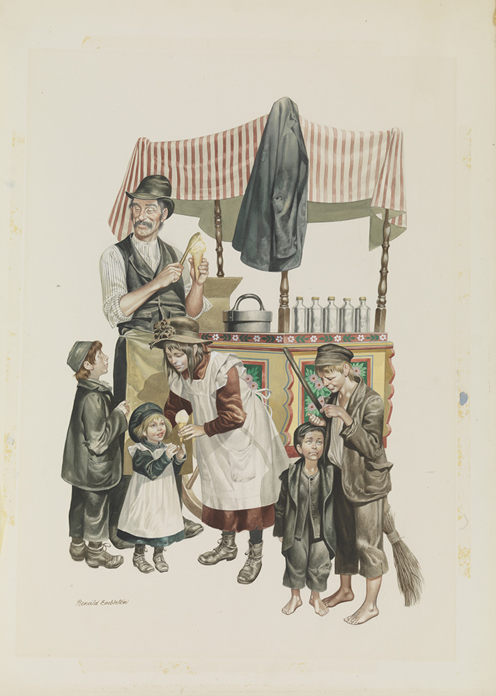 The Ice Cream Vendor (Original) (Signed) art by Victorian and Edwardian Britain (Ron Embleton) at The Illustration Art Gallery