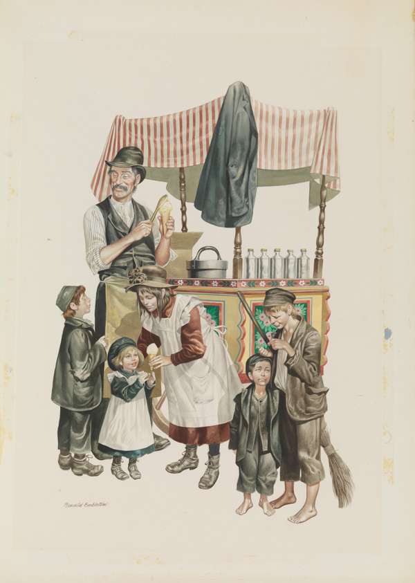 The Ice Cream Vendor (Original) (Signed) by Victorian and Edwardian Britain (Ron Embleton) at The Illustration Art Gallery