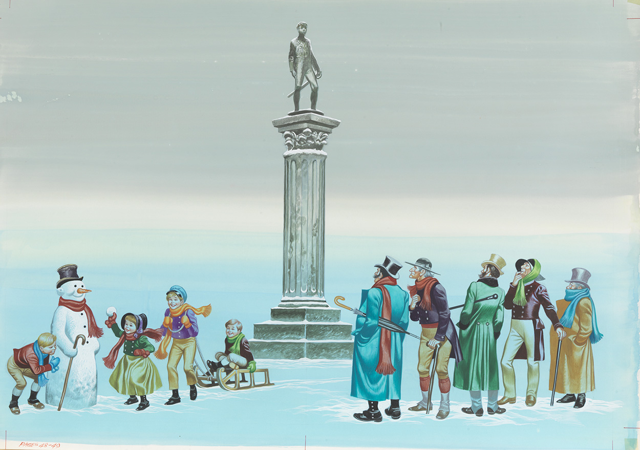 The Happy Prince: Statue in the Snow (Original) art by The Happy Prince (Ron Embleton) at The Illustration Art Gallery
