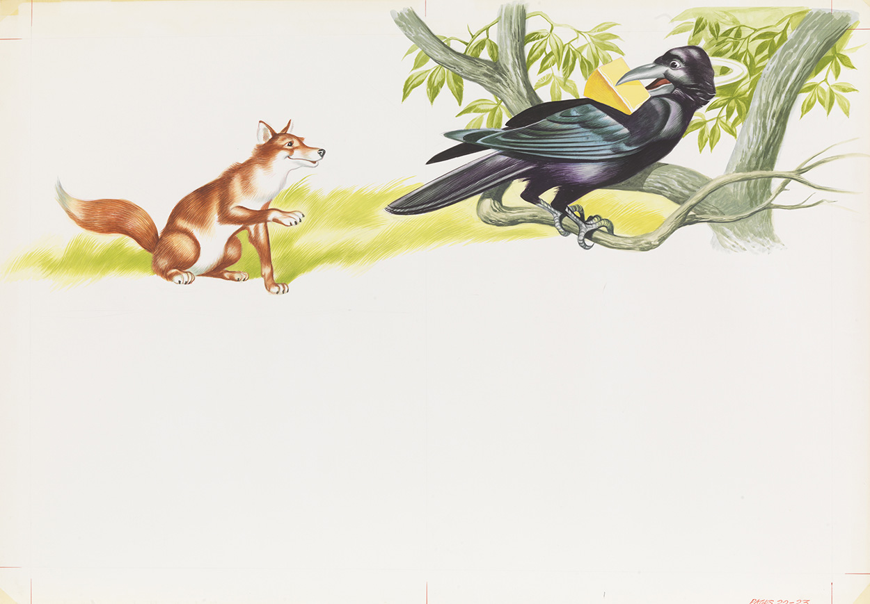 Aesop's Fables - The Fox and the Crow (Original) art by Aesop's Fables (Ron Embleton) at The Illustration Art Gallery