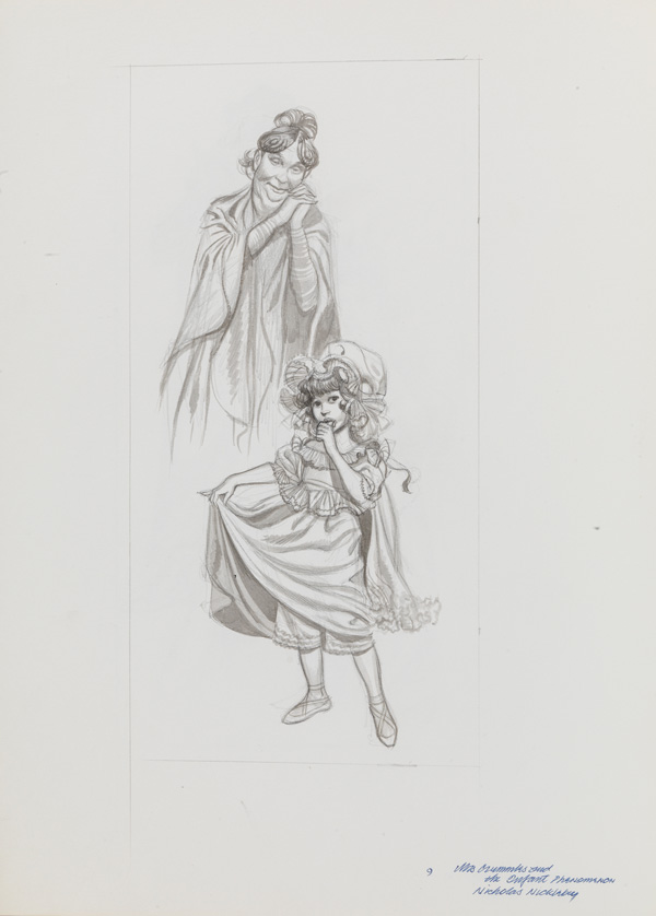 Nicholas Nickleby - Mrs Crummles and the Infant Phenomenon (Original) by Charles Dickens (Ron Embleton) at The Illustration Art Gallery