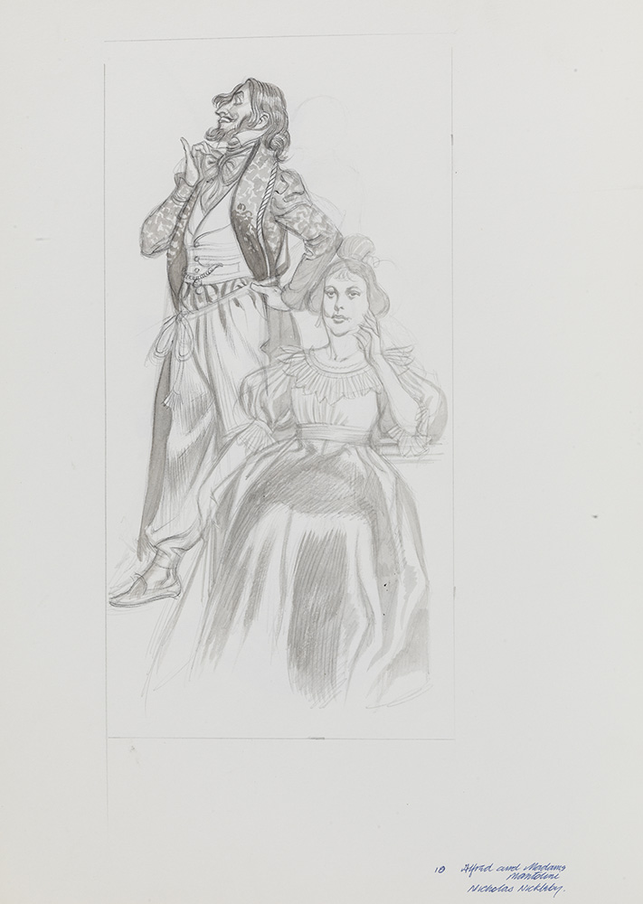 Nicholas Nickleby - Alfred and Madame Mantalini (Original) art by Charles Dickens (Ron Embleton) at The Illustration Art Gallery