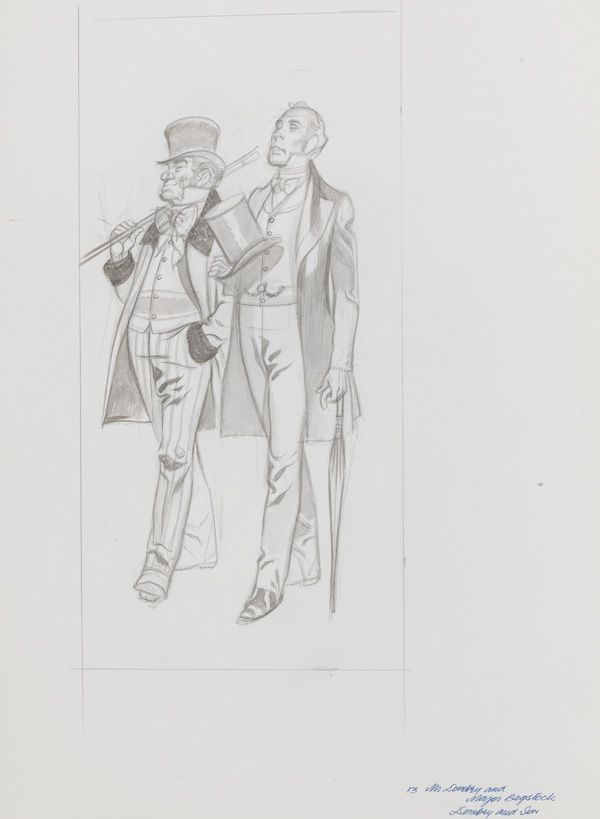 Dombey and Son - Mr Dombey and Major Bagstock (Original) by Charles Dickens (Ron Embleton) at The Illustration Art Gallery