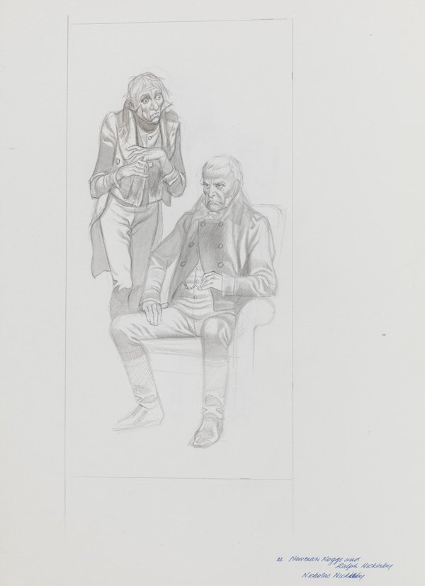 Nicholas Nickleby - Ralph Nickleby and Newman Noggs (Original) by Charles Dickens (Ron Embleton) at The Illustration Art Gallery