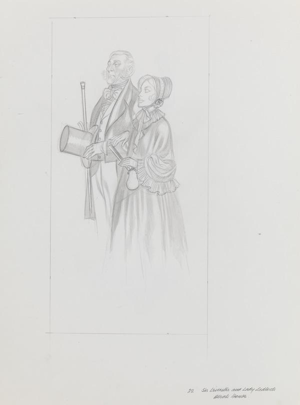 Bleak House - Sir Leicester and Lady Dedlock 1 (Original) by Charles Dickens (Ron Embleton) at The Illustration Art Gallery
