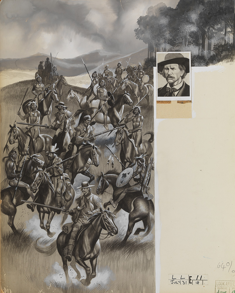 Cowboy and Indians Working in a Joint Posse (Original) art by The Winning of the West (Ron Embleton) at The Illustration Art Gallery