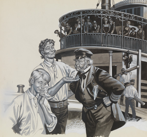 The Paddleboat Captain (Original) by American History (Ron Embleton) at The Illustration Art Gallery