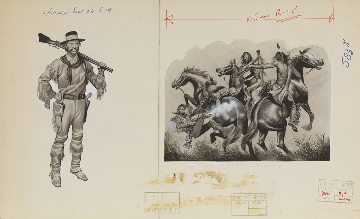 Cowboy/Cowboy and Indians (Original) art by The Winning of the West (Ron Embleton) at The Illustration Art Gallery