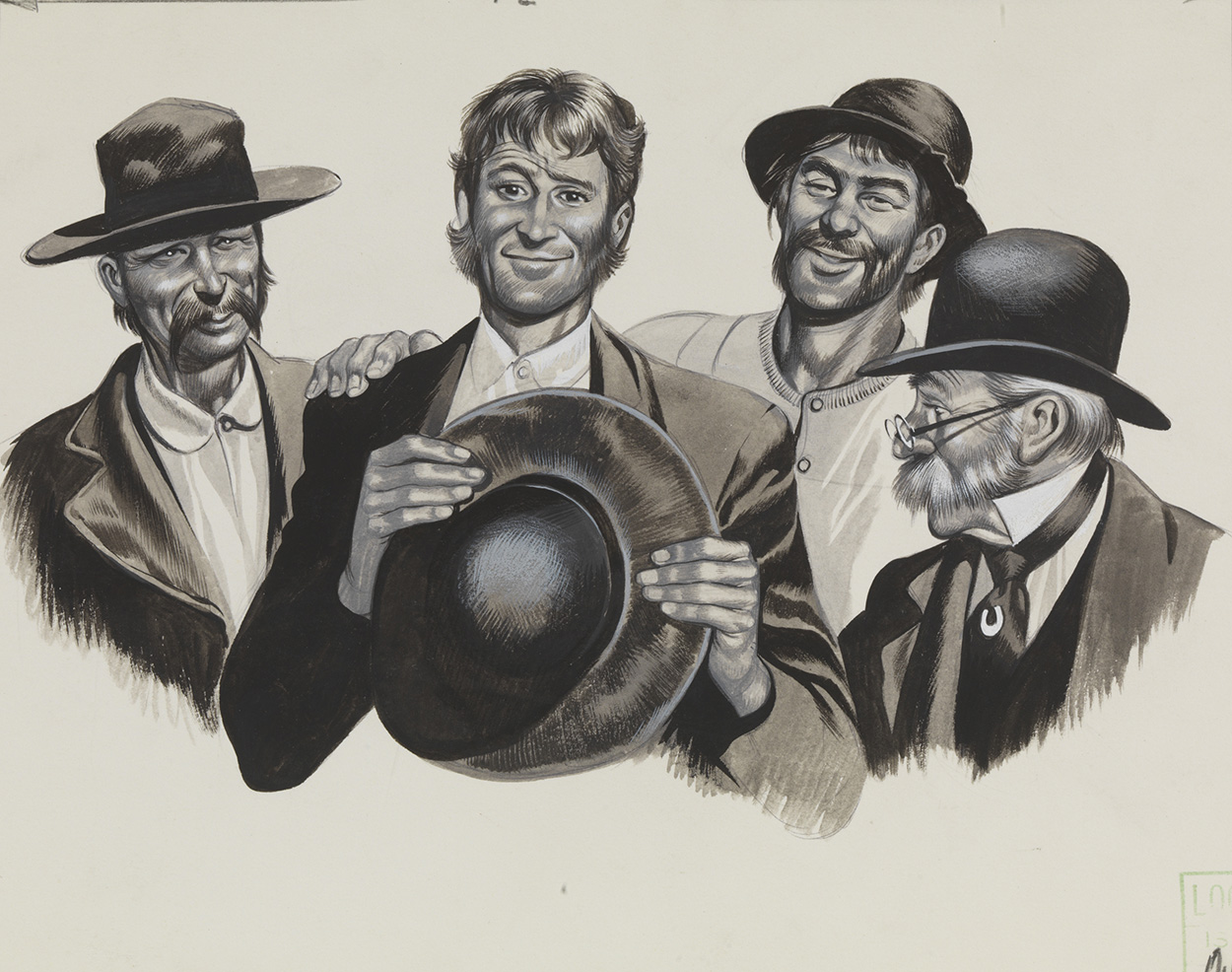 Seven-Eyes Smith (bearing hats) (Original) art by American History (Ron Embleton) at The Illustration Art Gallery