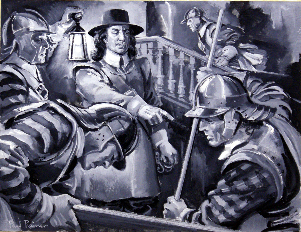 Cromwell and Roundheads (Original) (Signed) art by Paul Rainer at The Illustration Art Gallery