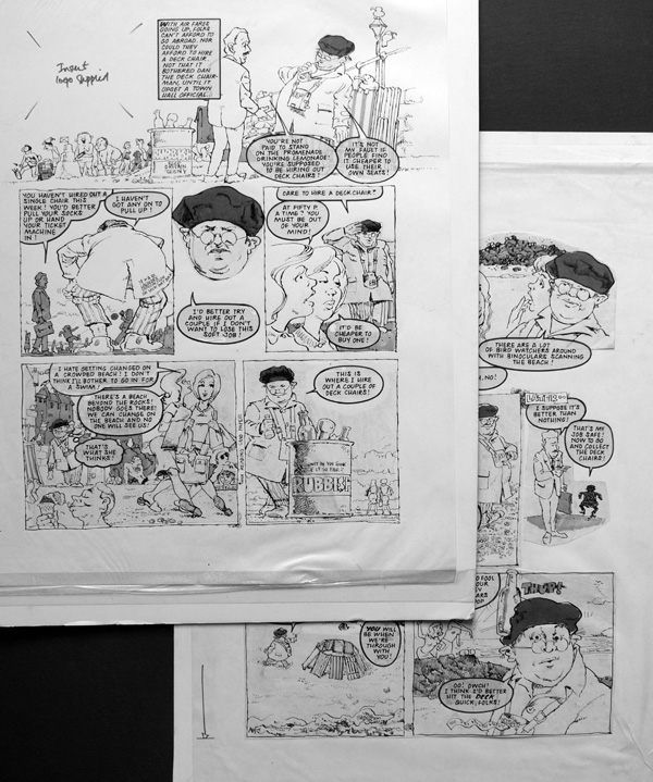 Benny Hill - Beach Life (TWO pages) (Originals) by Benny Hill (Ranson) at The Illustration Art Gallery