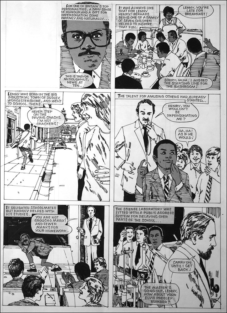 Lenny Henry - When They Were Young (TWO pages) (Originals) art by Arthur Ranson at The Illustration Art Gallery
