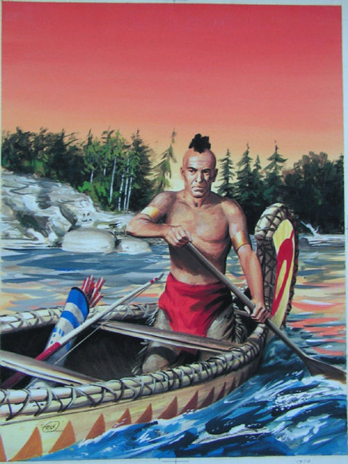 Wyandotte Indian (Original) (Signed) by Fred Ray at The Illustration Art Gallery