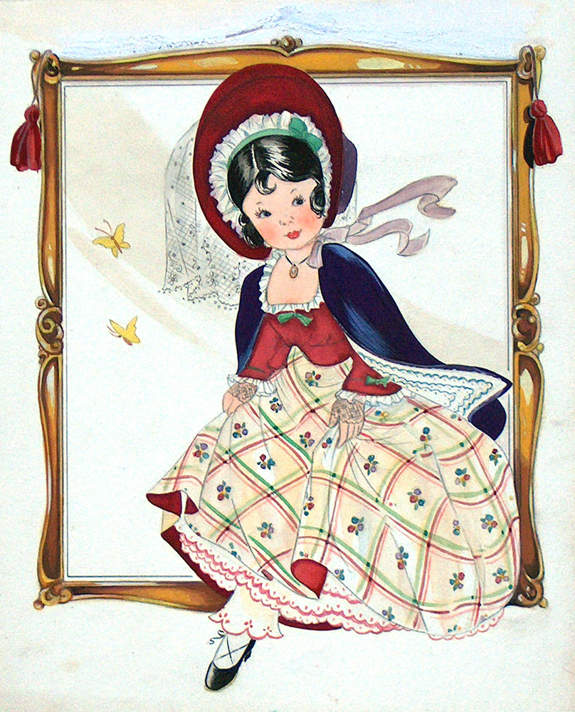 Grandma sitting in a frame (Original) art by E Dorothy Rees Art at The Illustration Art Gallery