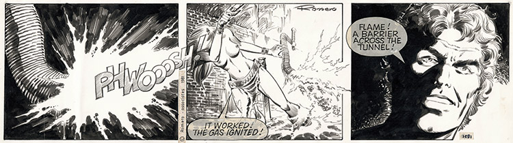 Axa daily strip 1031 - Gas Explosion (Original) (Signed) by Axa (Romero) Art at The Illustration Art Gallery