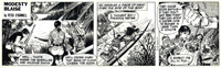 Modesty Blaise strip 2328 - Piranha (Original) (Signed)