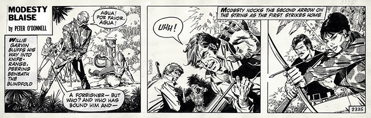 Modesty Blaise strip 2335 - A Piercing Moment (Original) (Signed) by Modesty Blaise (Romero) Art at The Illustration Art Gallery