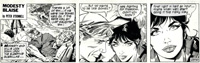 Modesty Blaise strip 2370 - The Green Eyed Monster: Sleeping Guerrilla Fighters (Original) (Signed)