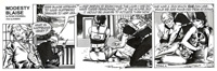 Modesty Blaise daily strip #9944a - Plague Bombs as Shields art by Enric Badia Romero