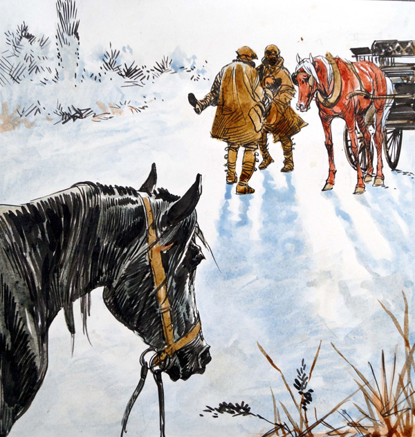 Black Beauty - A Casualty In The Snow (Original) by Black Beauty (Carlos Roume) Art at The Illustration Art Gallery