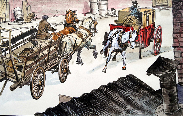 Black Beauty - A Near Miss (Original) by Black Beauty (Carlos Roume) Art at The Illustration Art Gallery