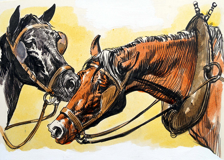 Black Beauty - Necking (Original) by Black Beauty (Carlos Roume) Art at The Illustration Art Gallery