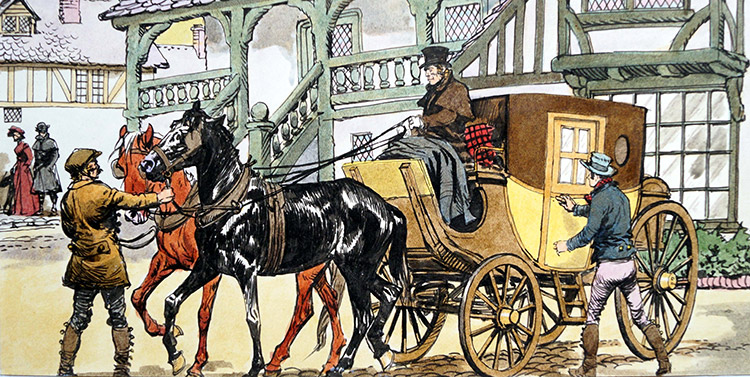 Black Beauty - Horse & Carriage (Original) by Black Beauty (Carlos Roume) Art at The Illustration Art Gallery