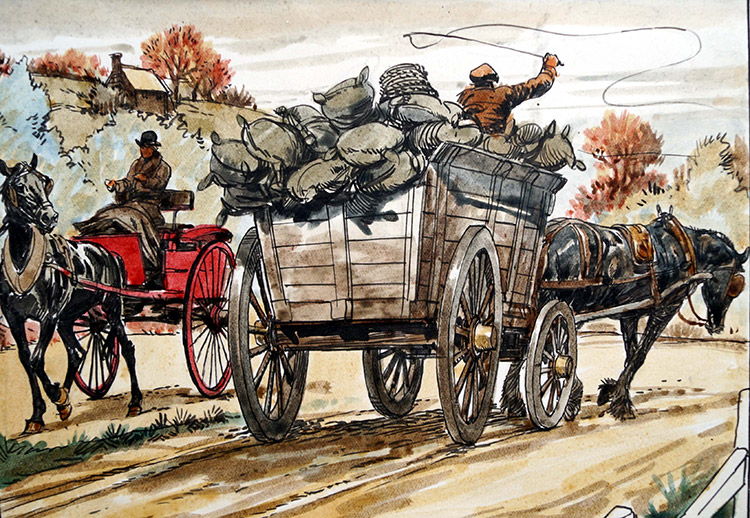 Black Beauty - A Heavy Load (Original) by Black Beauty (Carlos Roume) Art at The Illustration Art Gallery
