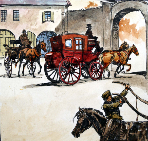 Black Beauty - The Red Carriage (Original) by Black Beauty (Carlos Roume) Art at The Illustration Art Gallery