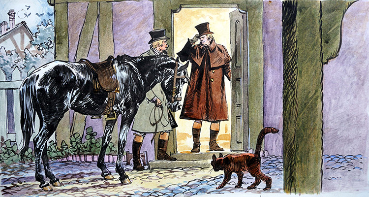 Black Beauty - A Knock At The Door (Original) by Black Beauty (Carlos Roume) Art at The Illustration Art Gallery