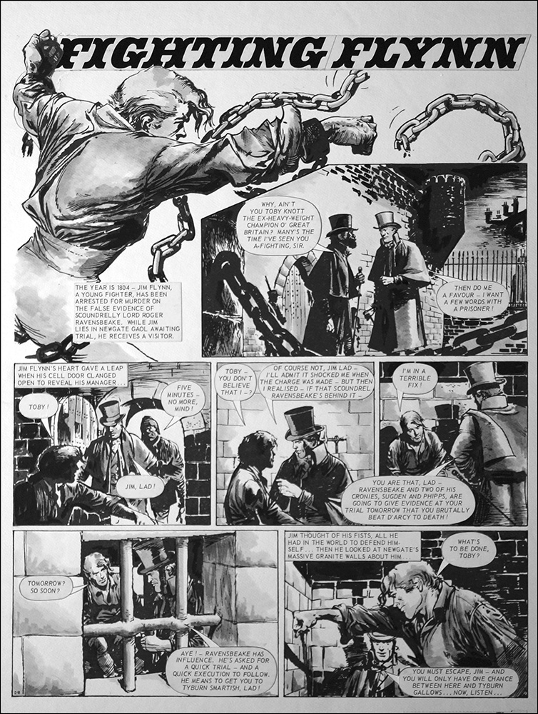 Fighting Flynn - Escape (TWO pages) (Prints) art by Carlos Roume at The Illustration Art Gallery